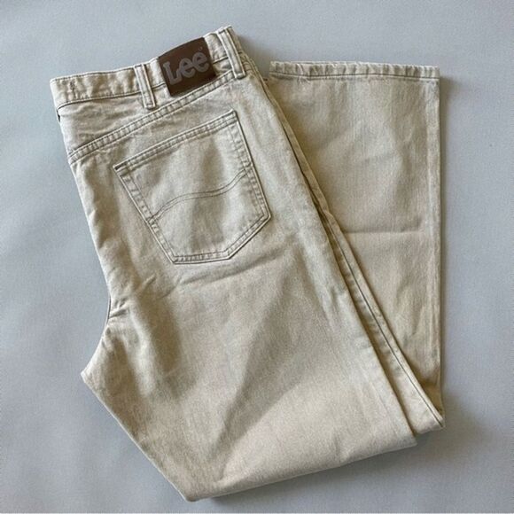 LEE Regular Fit Beige Denim Jeans Men’s Size 42x32 EUC - Picture 1 of 10